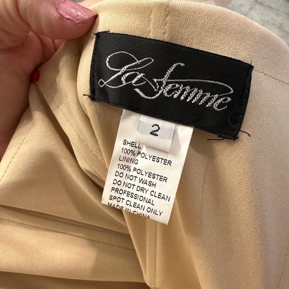 Like New La Femme Orange Sexy Red Strapless Rhinestone Gauze Chic Dress 2 - Picture 16 of 16